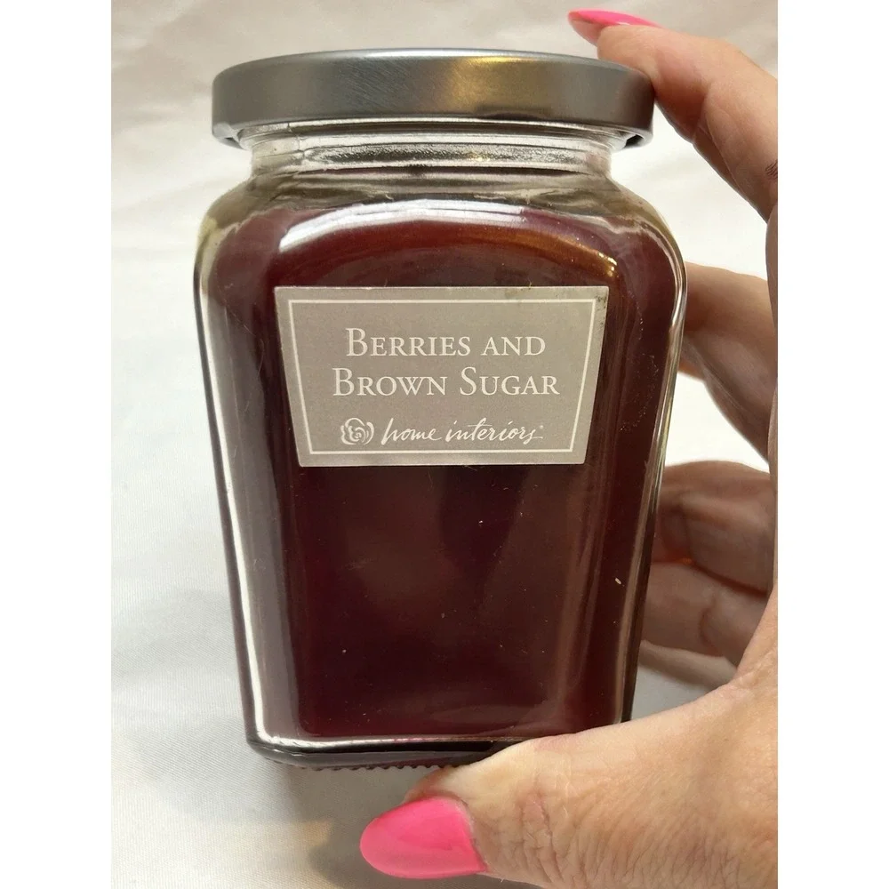 VTG Home Interiors Berries & Brown Sugar Jar Candle 7.5 Oz NOS